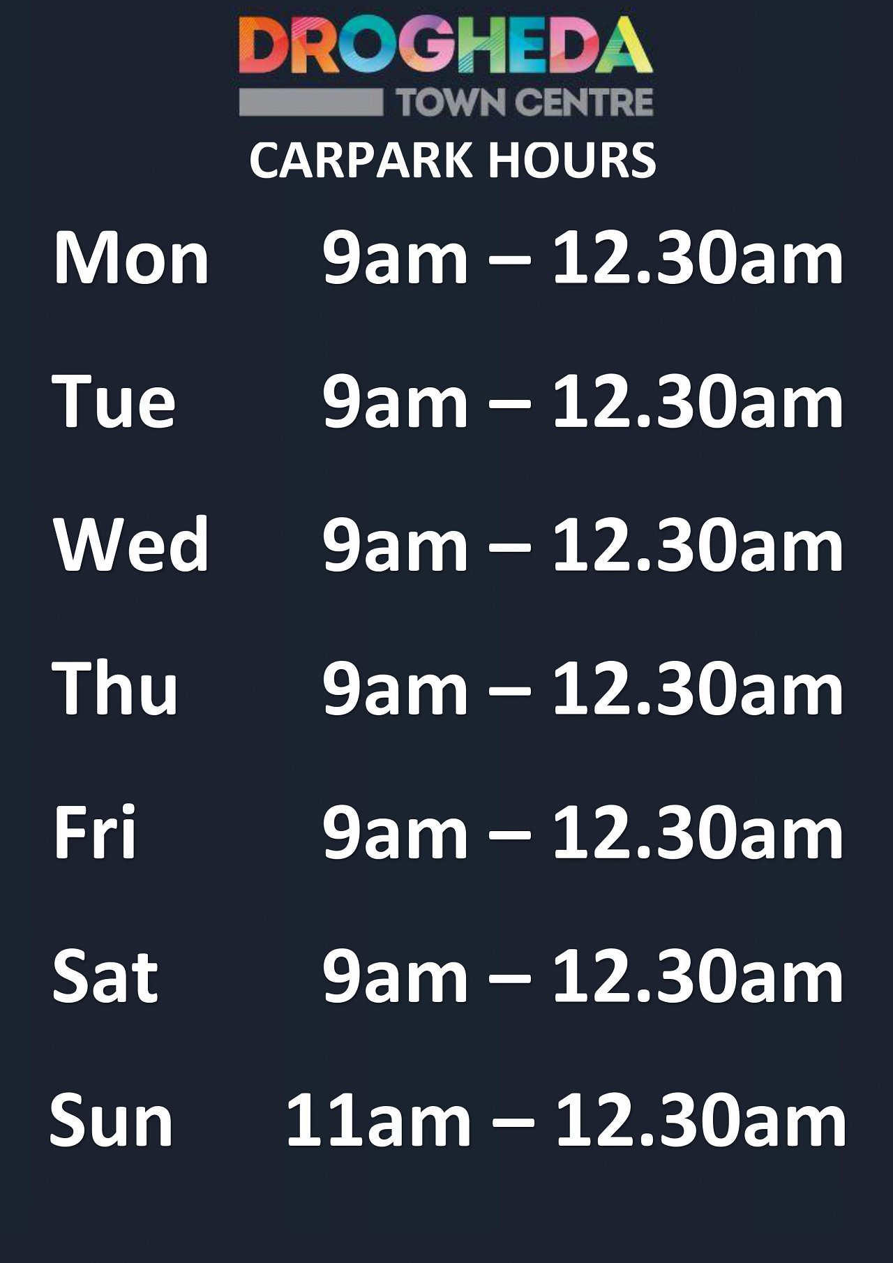 CARPARK HOURS
